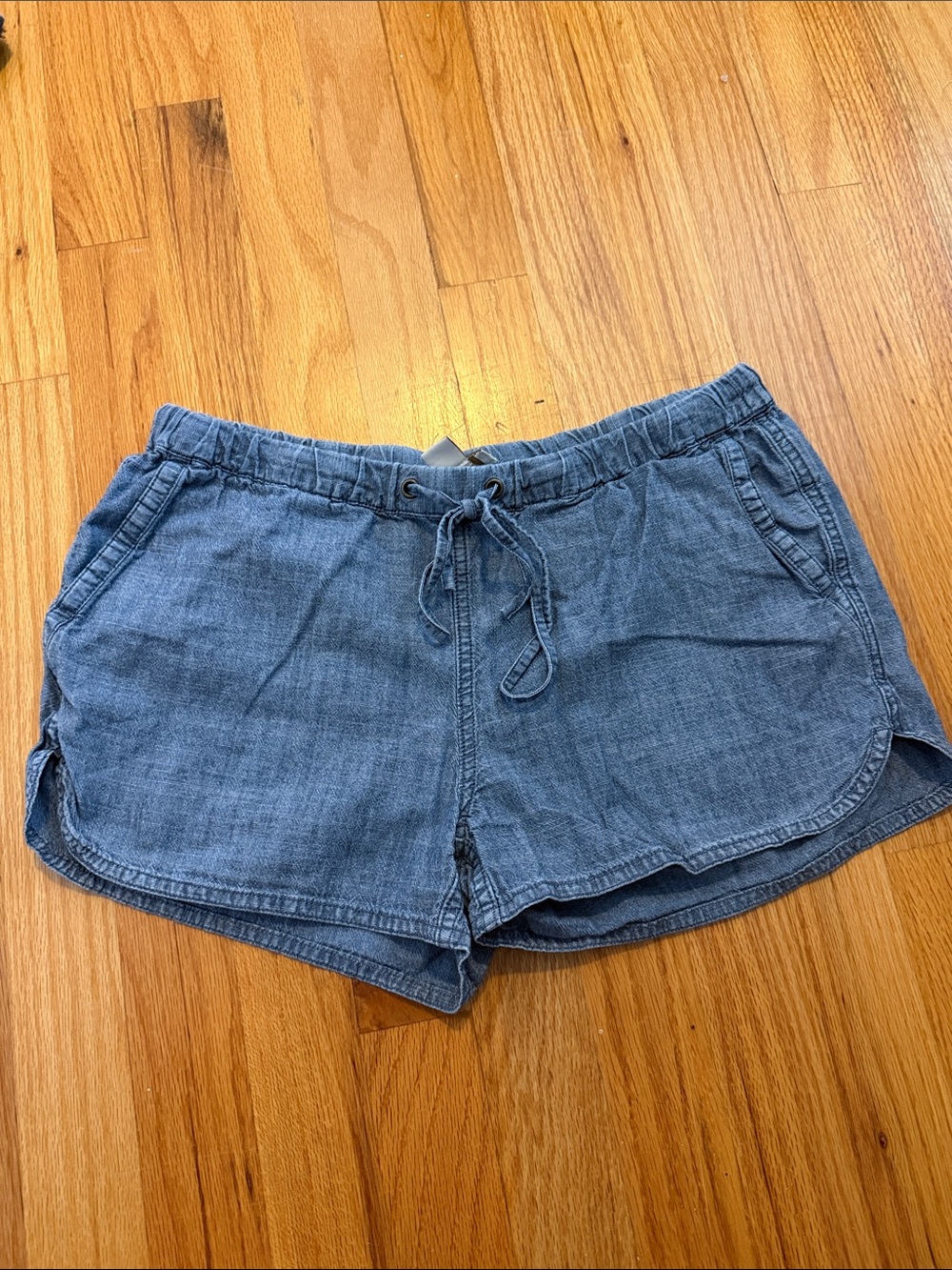 J. Crew Women's High-Waist Chambray Drawstring Shorts - Blue